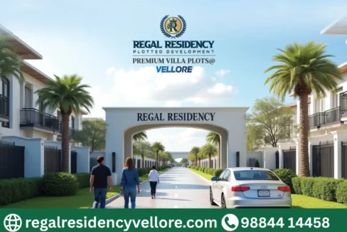 Regal Residency Vellore grand entrance showcasing DTCP approved gated community villa plots